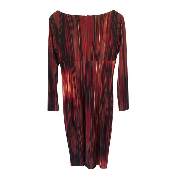 Anne Klein Faux Wrap Stretch V-Neck Midi Cocktail Dress Women’s Size 6 Y2k Sexy - Picture 7 of 7